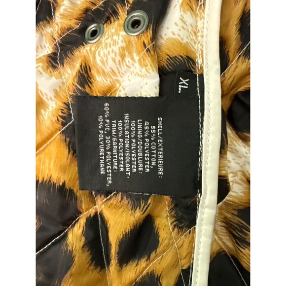 Dana Buchman Womens Cream Quilted Jacket With Leopard Print Lining Size M - Picture 7 of 12